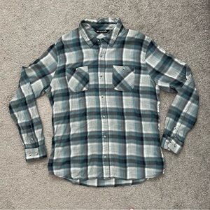 Travis Matthew Plaid Men's XL Long Sleeve Button Up Shirt Pocket Blue